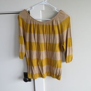 Ann Taylor Loft 3/4 Shirt Striped Small